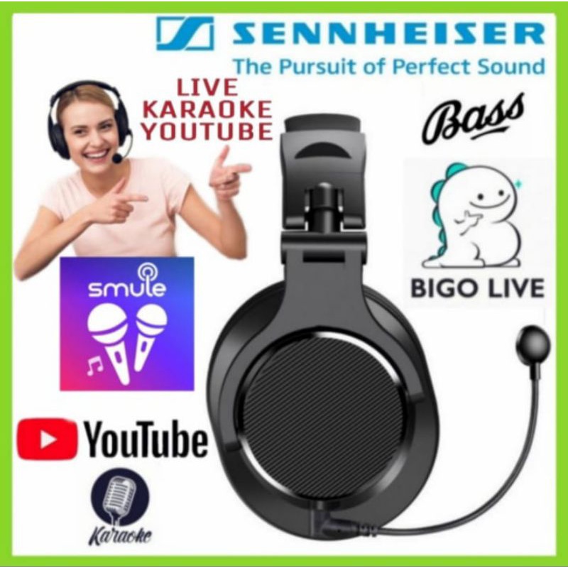 Mic earphone headset Bass khusus karaoke di hp android smule youtube