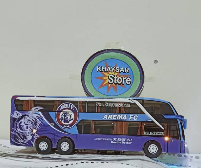 Miniatur bus bis AREMA DOUBLE DEKER PLUS LAMPU