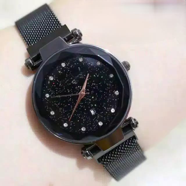 ( Dikirim Dari Jakarta ) Ready 4 Warna Jam Tangan Wanita Diyor Magnet Mata Kecil Tanggal Aktif