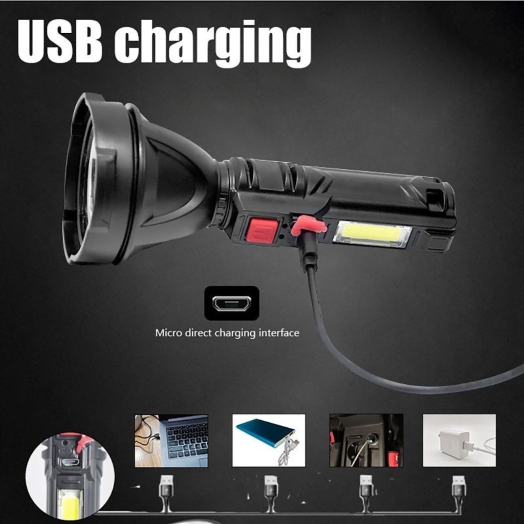 Senter COB LED Light TY-823 USB Charge Flashlight Waterproof