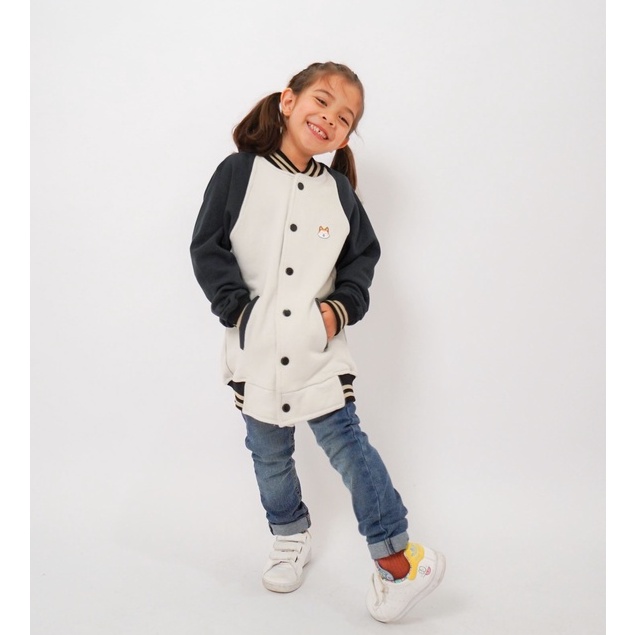 JAKET ANAK BOMBER REGLAN FLEECE COTTON ORIGINAL CARVA UNISEX ANAK LAKI LAKI PEREMPUAN REALPICT