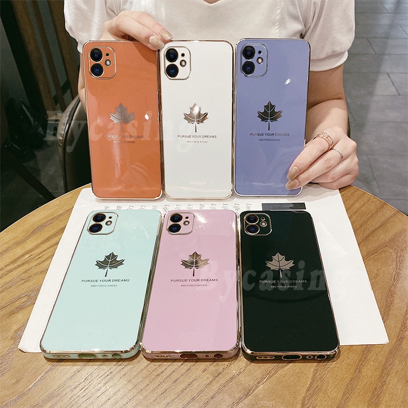 Casing Silikon Infinix Note 12 G96 Note 11 Note 10 Note 8i Hot 12 Play Hot12 Hot8 Hot9 Hot4 Motif Daun Maple