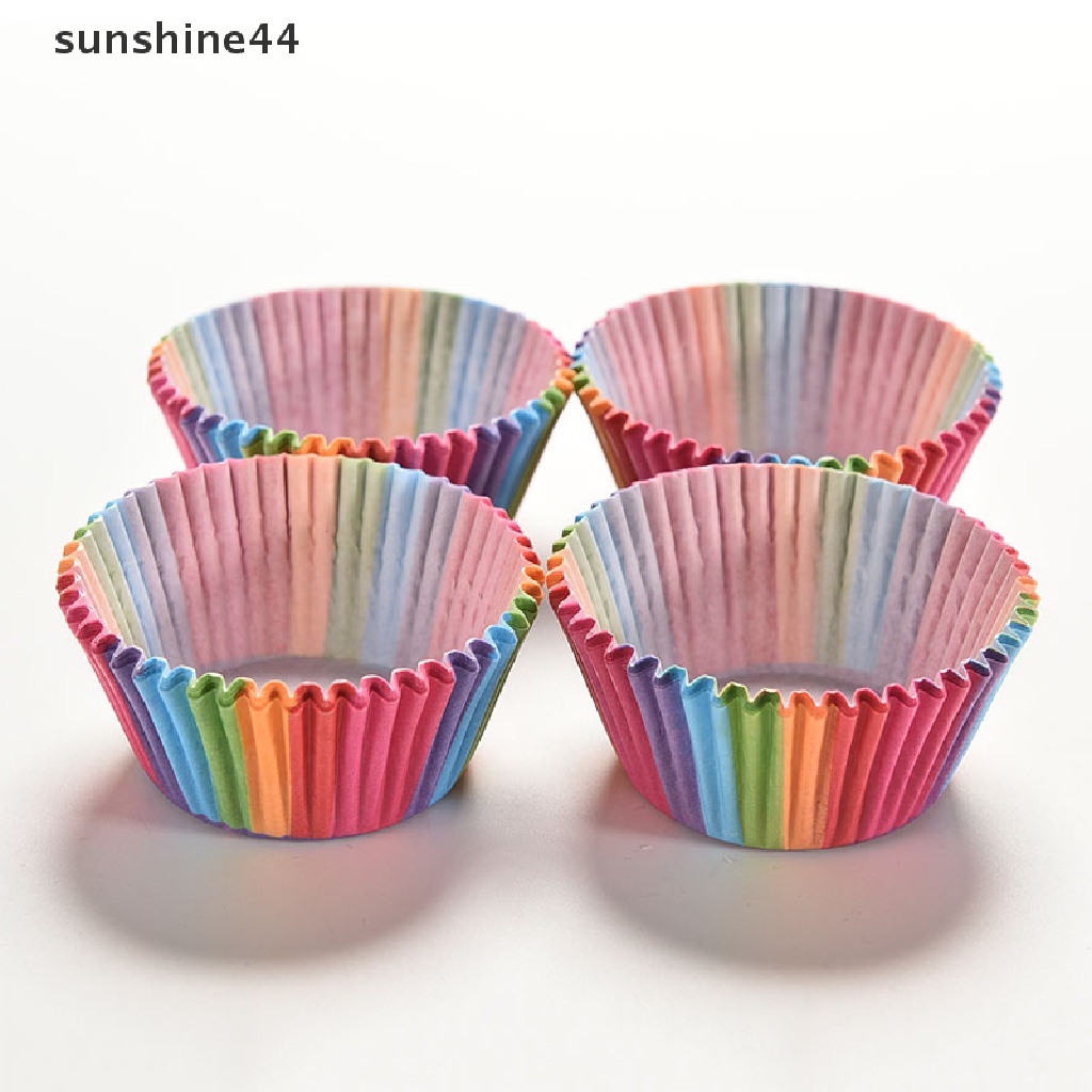 Sunshine 100pcs Kertas Cupcake / Muffin Warna-Warni