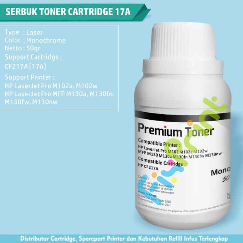 Serbuk Refill Toner HP 17A CF217A Printer Canon LaserJet LBP113w MF113w LBP913w LBP162dw MF266dn