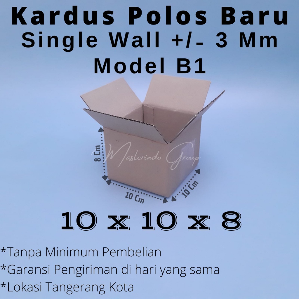 

Kardus Polos 10x10x8 cm