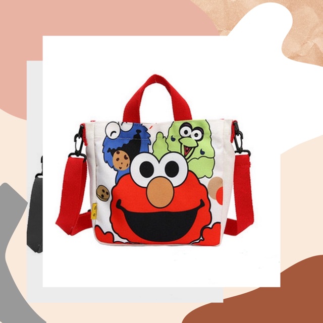 TAS ELMO MERAH / SLING BAG ELMO IMPORT / TOTE BAG ELMO / TAS WANITA / TAS ANAK