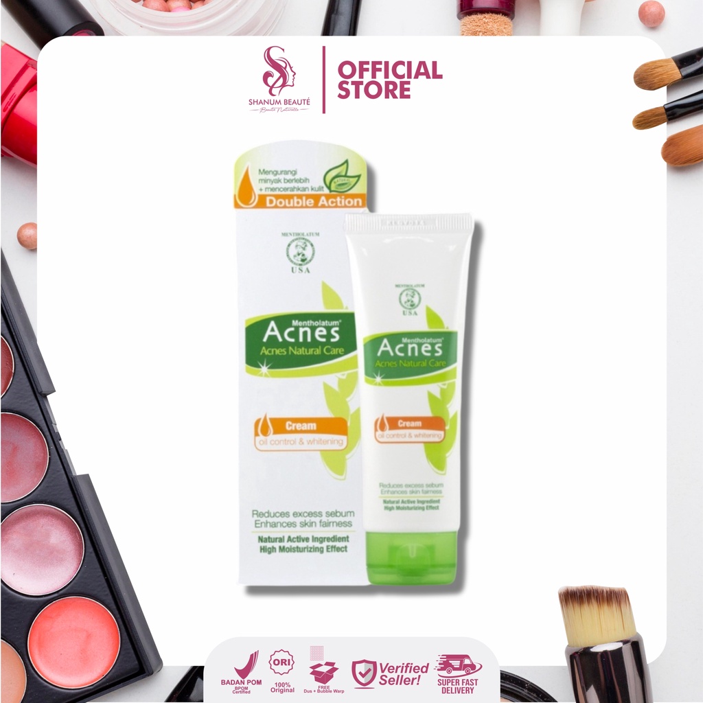 Acnes Natural Care Oil Control & Whitening Cream - Pelembab Wajah 40gr
