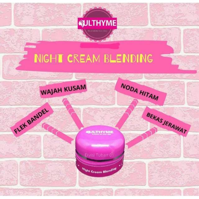 { BISA COD } NIGHT CREAM BLENDING / BRIGHTENING CREAM GT ULTHYME (FLEK TEBAL)