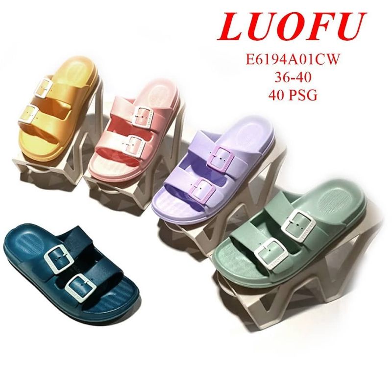 SANDAL BRIKEN WANITA / SENDAL SELOP WANITA LUOFU MURAH COD / SANDAL SLIP ON