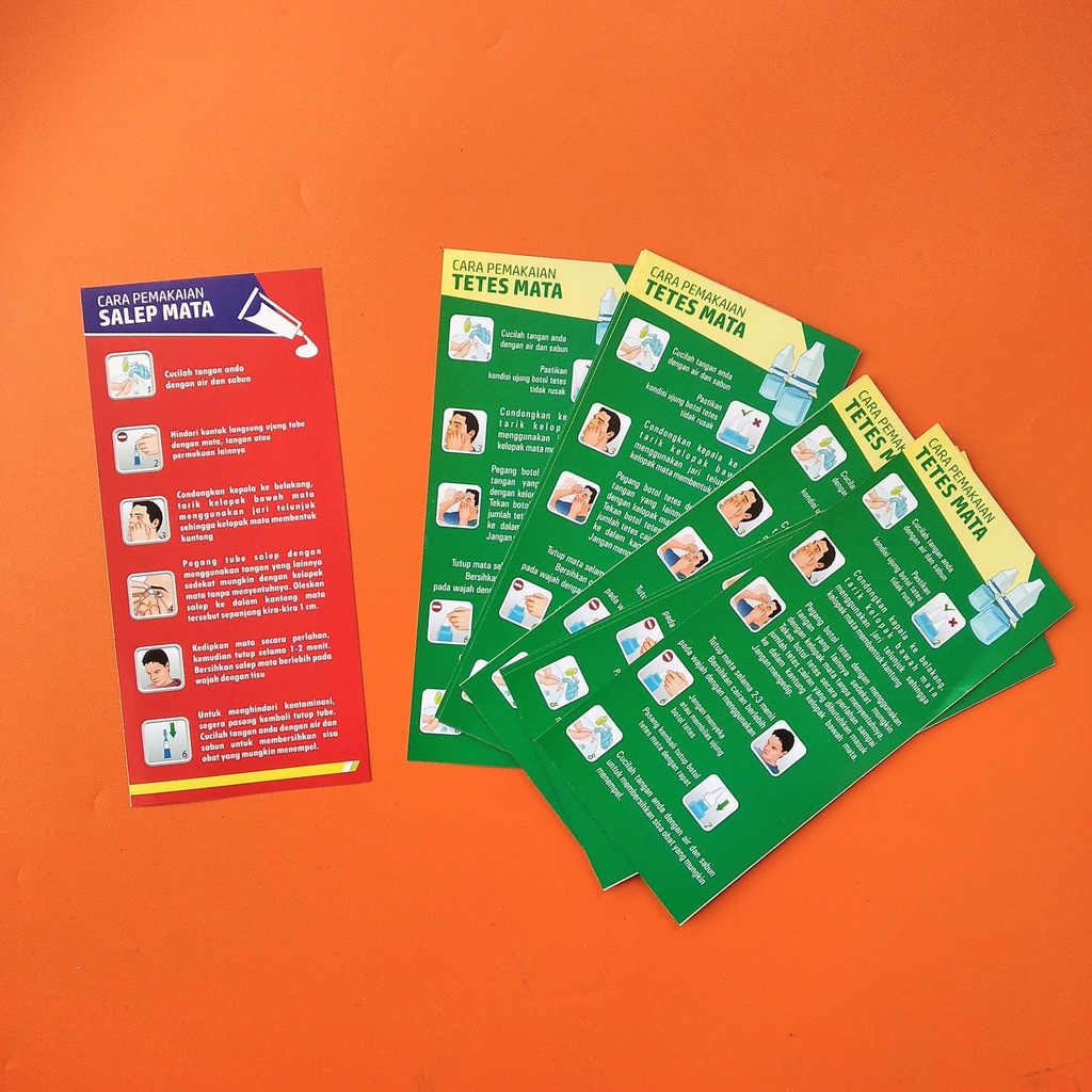Flyer Cara menggunakan Salep Mata dan cara menggunakan tetes mata, flyer Kesehatan, Flyer Farmasi