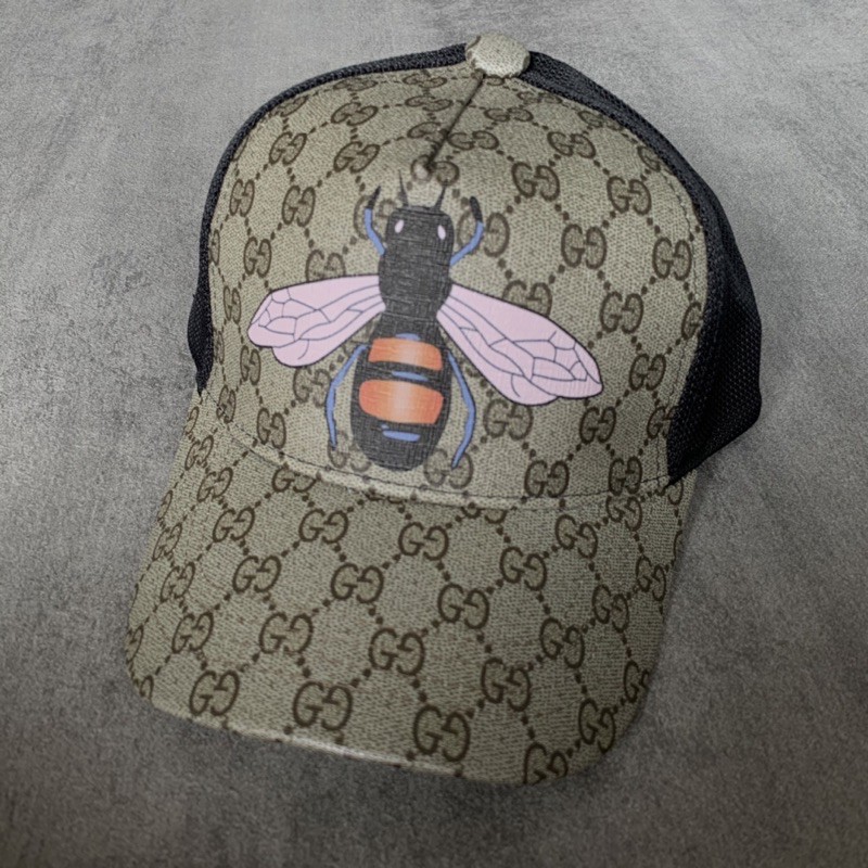 Topi Baseball Trucker Gucci Monogram Bee Import