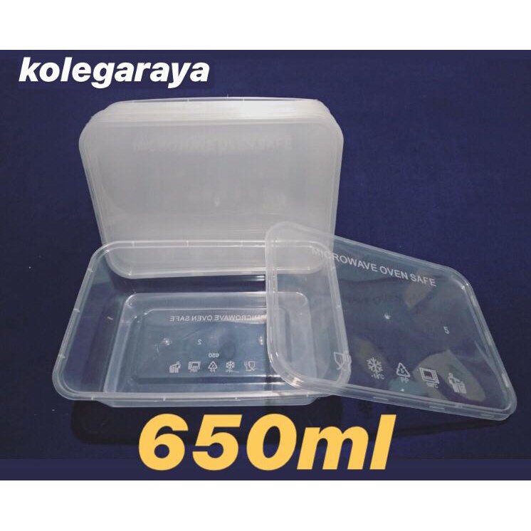 Kotak Makan Plastik 650ml THINWALL ISI 25 PCS