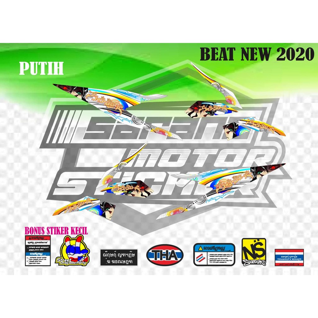 stiker hologram striping variasi honda beat fi new tahun 2020 hologram
