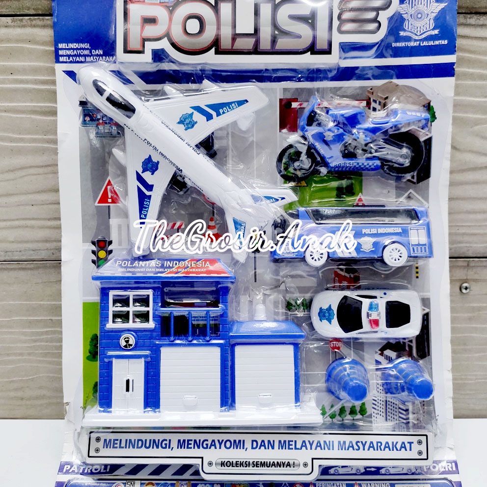 Polisi Series MT01 Mainan Pesawat Mobil Bis Sepeda Motor Police Car