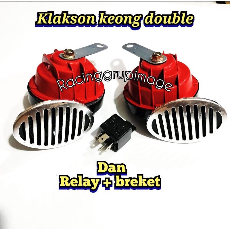 Promo Sepasang / 2pcs Klakson Keong Double OKD Motor Dan Mobil