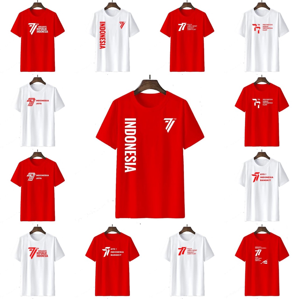 BAJU KAOS 17 AGUSTIUS 2022 / KAOS DIRGAHAYU REPUBLIC INDONESIA / KAOS HUT RI 77 /BAJU 17 AGUSTUS 194