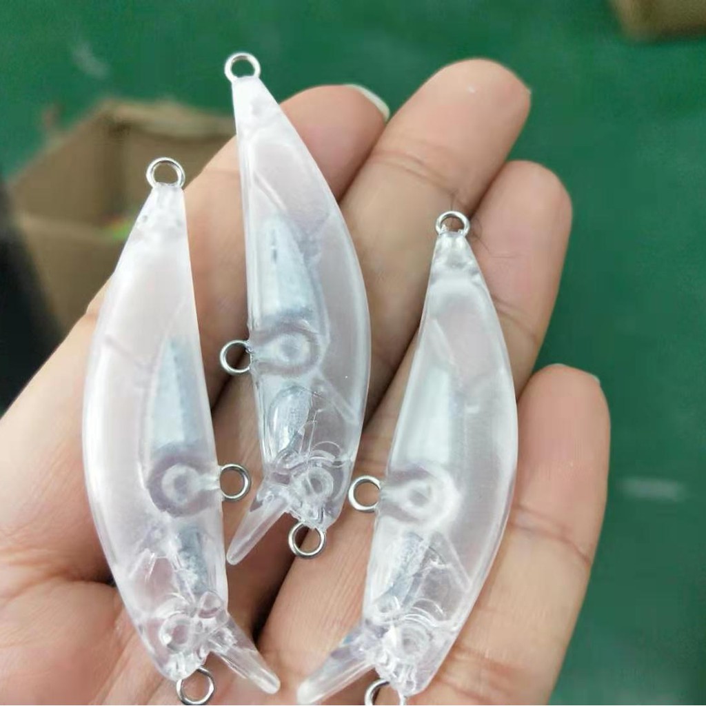 HENGJIA 10PCS Mini Minnow Umpan Pancing Swimbait 5.5CM 4.3G Blank Fishing Lures Ikan Bass Hard Fishing Bait