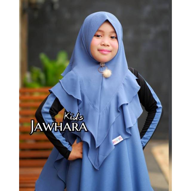 KHIMAR JAWHARA BY SARKIS/kerudung anak/jilbab anak/kerudung panjang/khimar ceruty armani/pet antem
