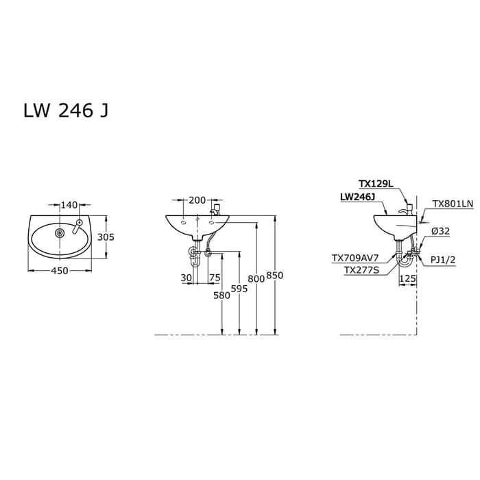 WASTAFEL TOTO LW 246J PUTIH