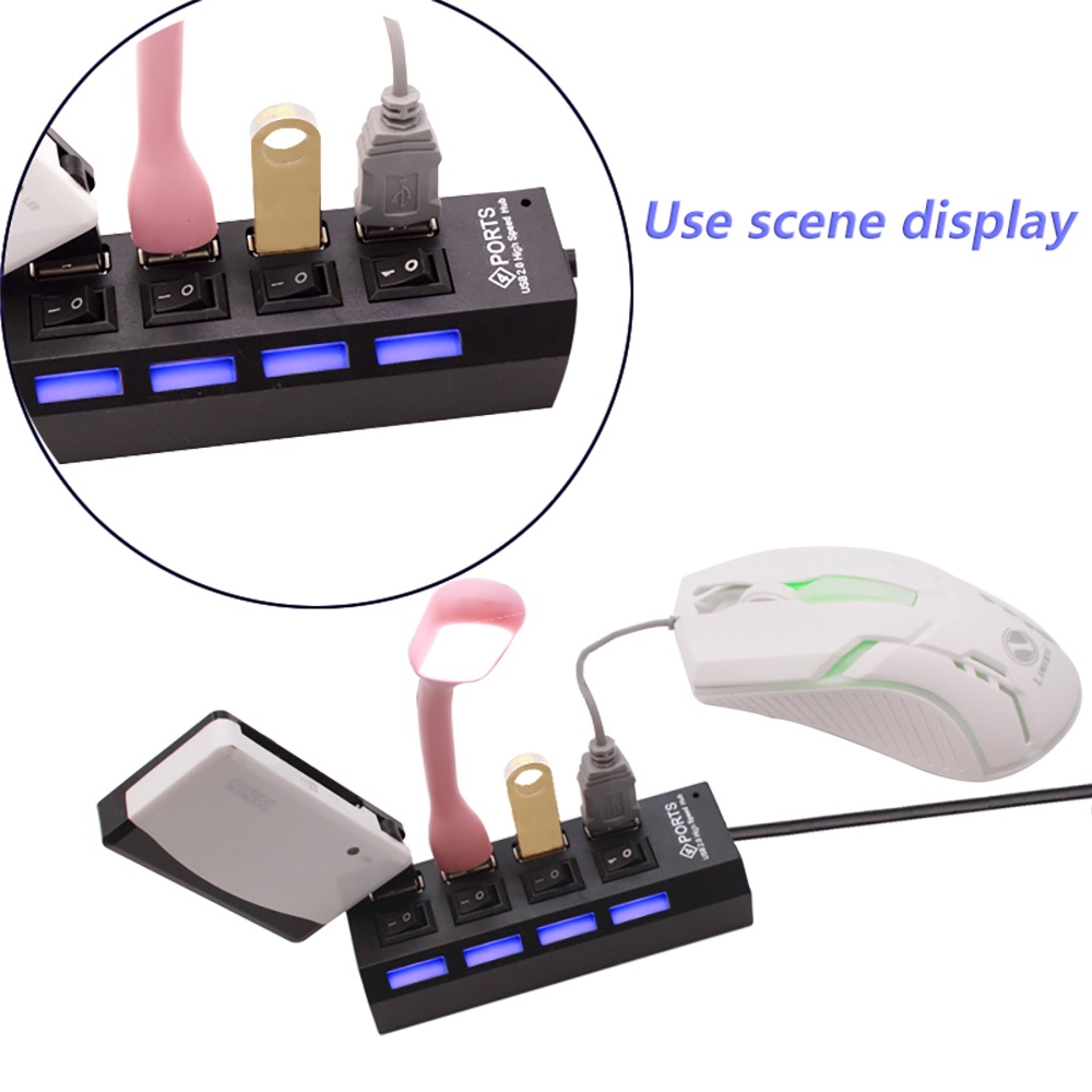 USB PORT tombol on off adapter usb hub portable port usb extender 4 in 1 dan 7 in 1 Sambungan colokan kabel mouse flashdisk keyboard printer usb port hub