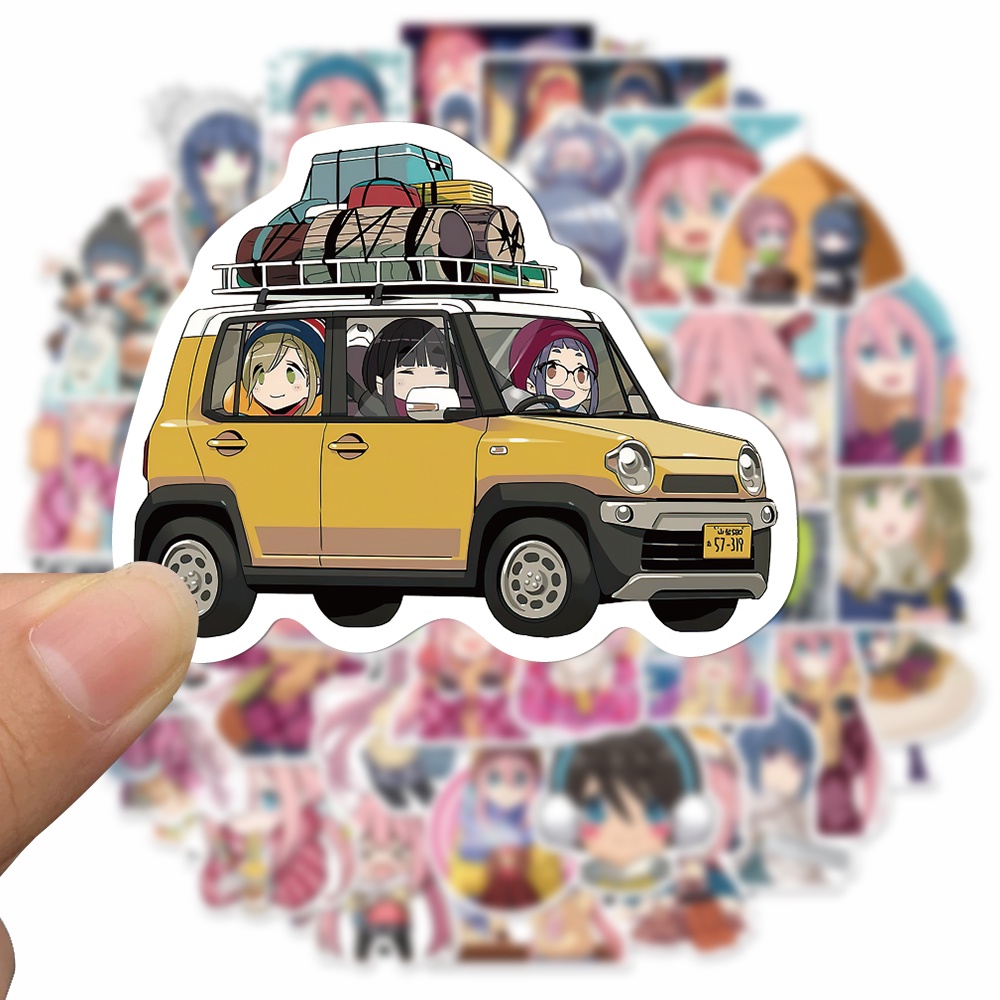 50pcs anime yuru camp stickers children's hand account stickers laptop water cup waterproof stickers