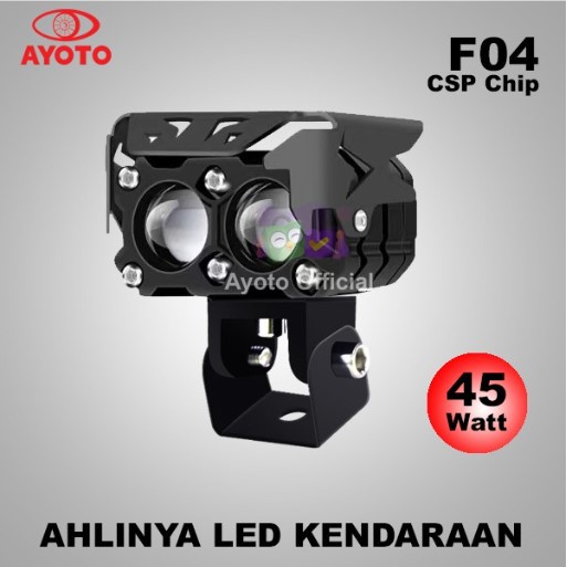 Lampu Tembak Lampu Sorot Motor Mobil Ayoto F04 2 Mata Original