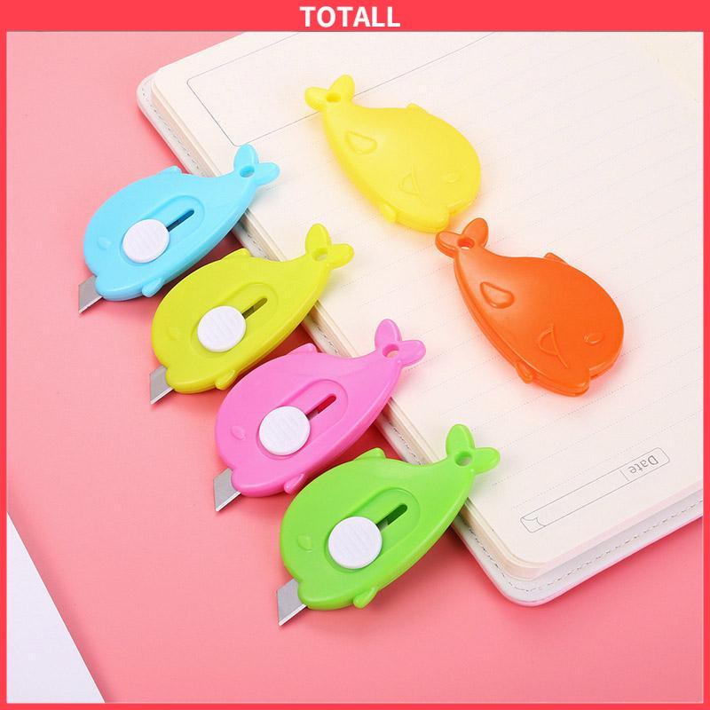 COD Mini Kartun Pemotong Utilitas Kecil Portabel Pemotong Unboxing Wortel Dolphin Whale Art Paper Cutter-Totall