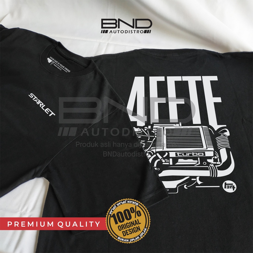 Kaos Mesin 4E-FTE Toyota Starlet Turbo - T-Shirt Starlet Kaos Starlet Turbo Kaos Mobil JDM