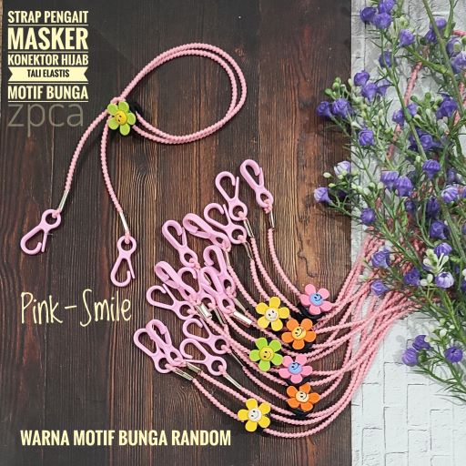 Strap Pengait Masker clay Mask Motif Bunga