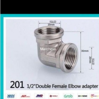 Elbow/Knee Drat Dalam 1/2&quot; X1/2&quot;Drat Dalam SUS 304