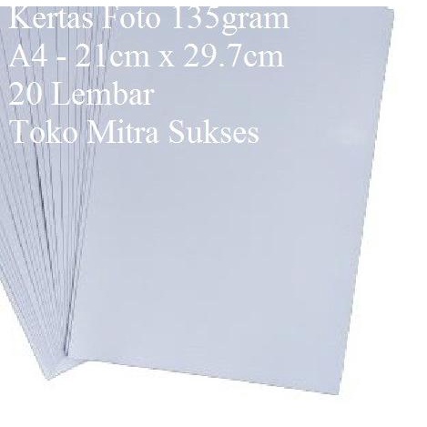 

♗ Kertas Foto Glossy 135gram A4 ☝