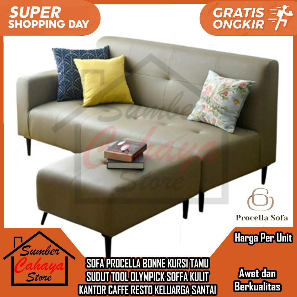 [Kargo] SOFA PROCELLA BONNE KURSI TAMU SUDUT TOOL OLYMPICK SOFFA KULIT KANTOR CAFFE RESTO KELUARGA S