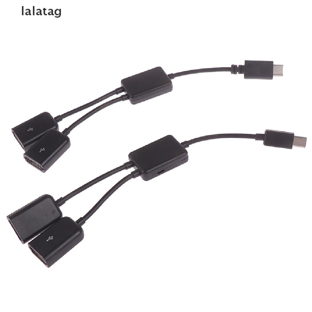 (Flyag) Adaptor Splitter Kabel Micro Usb / Tipe C Ke 2 Otg Female