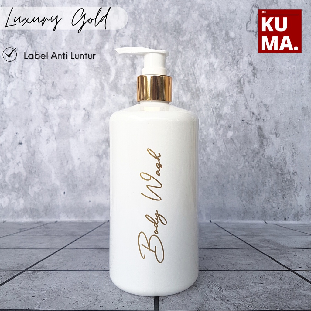 Botol Sabun Aesthetic Refill Pump Putih Neck Gold 500ml botol shampoo sabun mandi sabun cuci piring isi ulang cantik