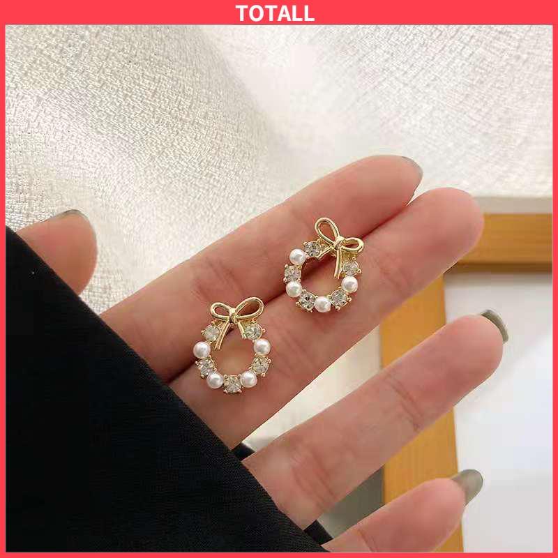 COD Fashion Korea Sepasang Anting Mutiara Garland Aksesoris Mode-Totall