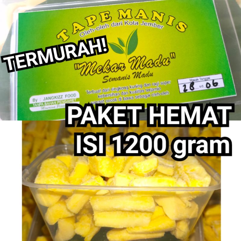 

(1Kg 200g)TAPE MANIS KEMBANG MADU KHAS JEMBER SINGKONG MADU
