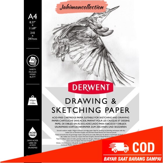 

✨ BISA COD ✨ Derwent A4 Sketchpad (30 lembar/ 165 gsm)