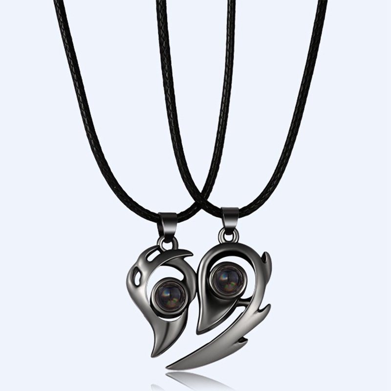Fancyqube 2pcs Kalung Liontin Batu Harapan Magnetik Untuk Pria Dan Wanita