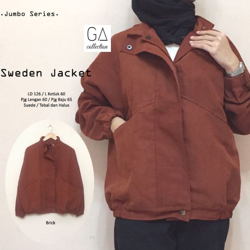 Jaket Wanita Suede Sweden