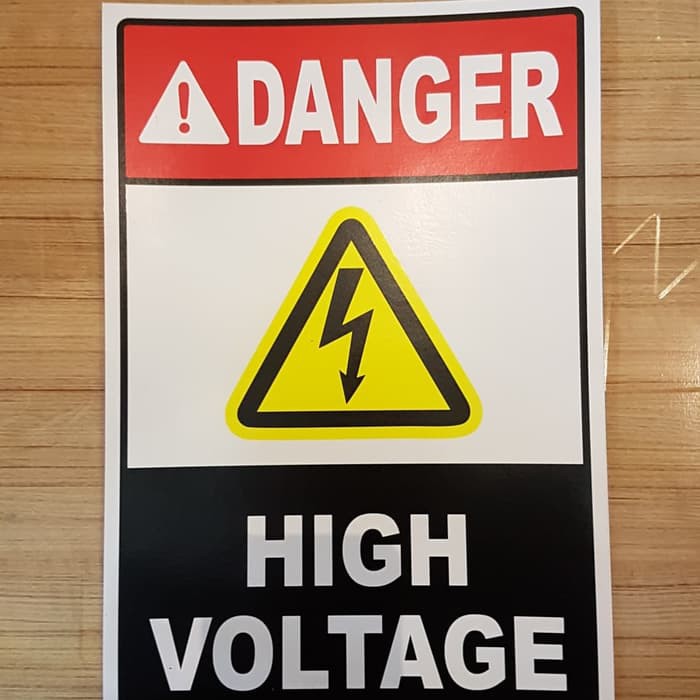 

sign plat danger high voltage tanda bahaya tegangan tinggi 45X60CM