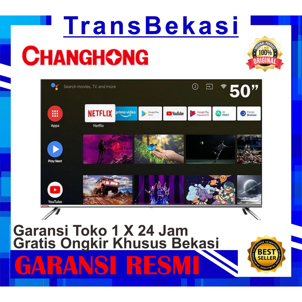 TV LED CHANGHONG 50 Inch U50H7 - LED 4K UHD Android 9.0 Smart TV