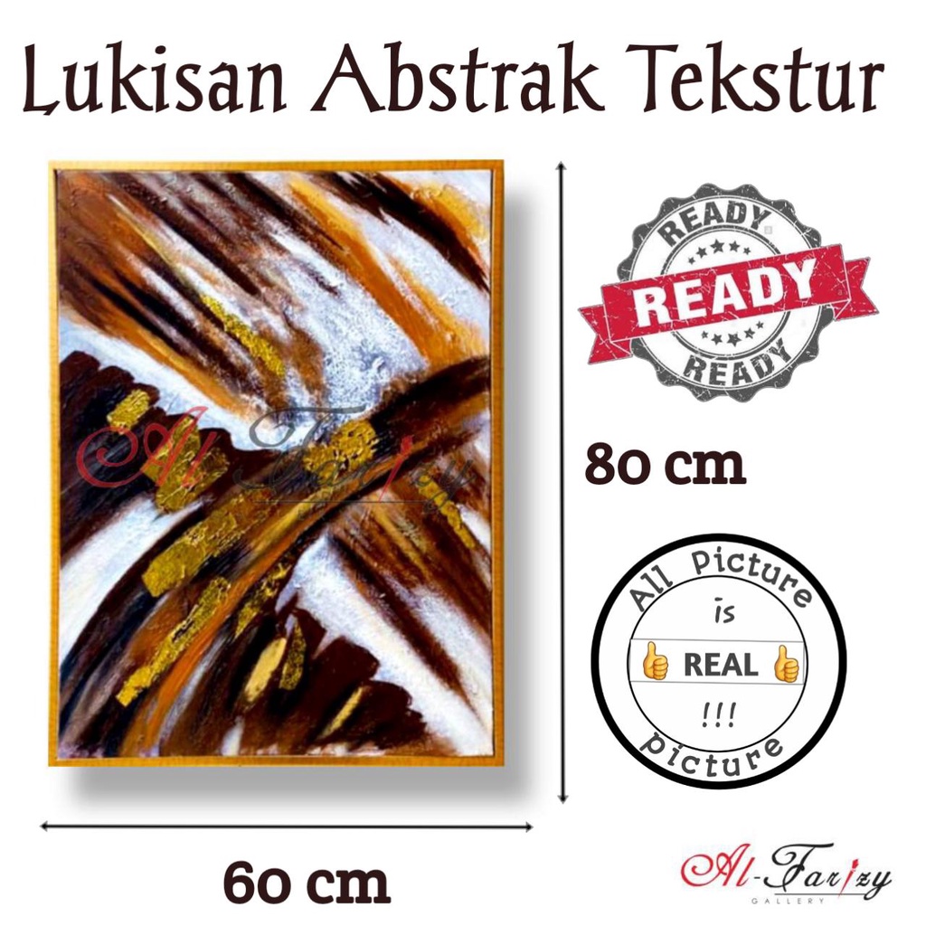 Lukisan Abstrak Tekstur Unik Minimalis Kanvas Ukuran 60x80 cm lengkap dengan frem