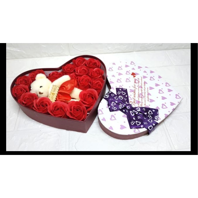 

Kotak Kado Bunga Valentine dan Teddy Bear Love Souvenir Anniversary Ulang Tahun Mesra Romantis Red