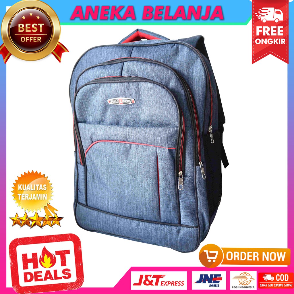 Ready Stock Tas Punggung Kece Berkualitas Model Cordura Navy Ekonomis Tas Sekolah Kuliah Kerja Keren