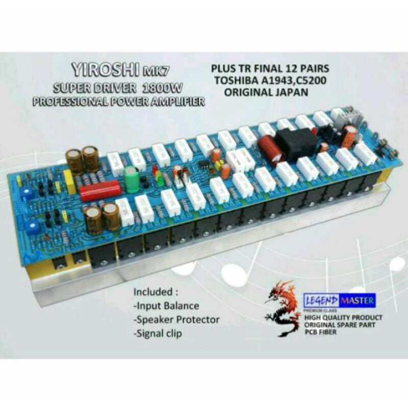 KIT POWER AMPLIFIER YIROSHI MK7 MK-7 + TR ORIGINAL 1800W