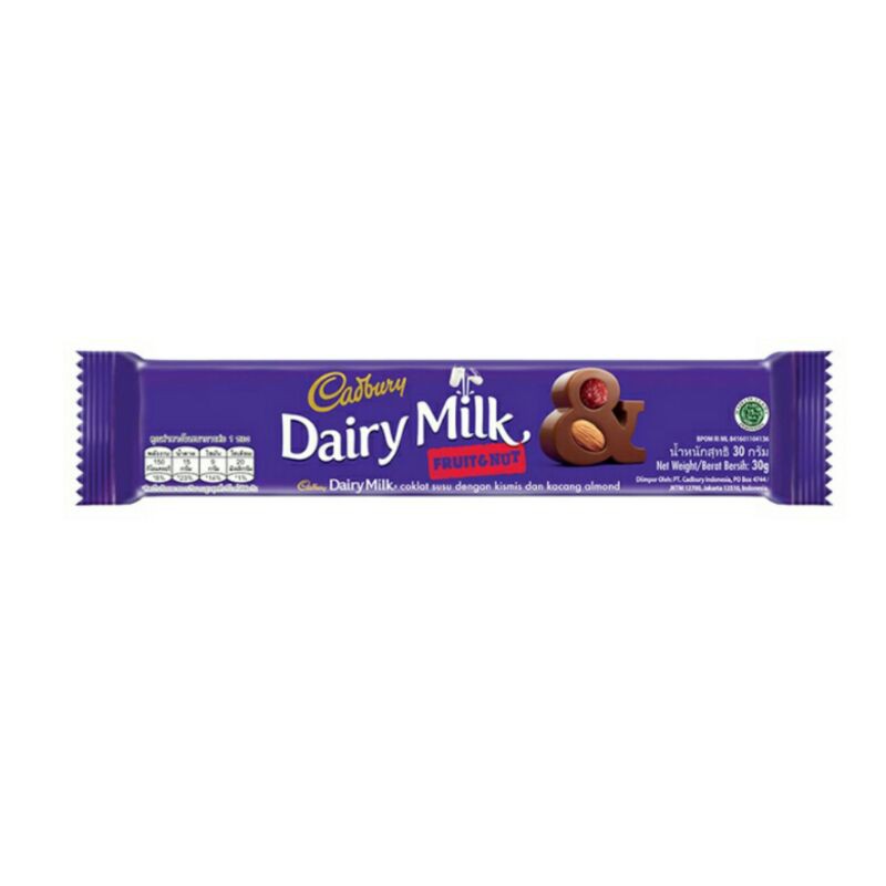 

Cadbury Fruit & Nut 30G - Chocolate Dairy Milk