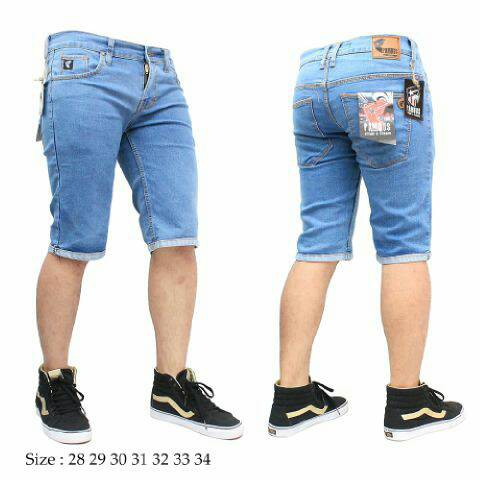 celana skiny jeans pendek bio bleach pria Celana Jeans G3N2