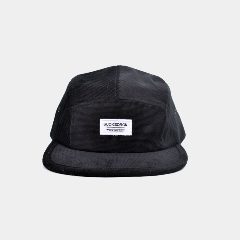 CORDUROY 5 FIVE PANEL CAPS -BLACK / HAT / TOPI SUCKS ORIGINAL