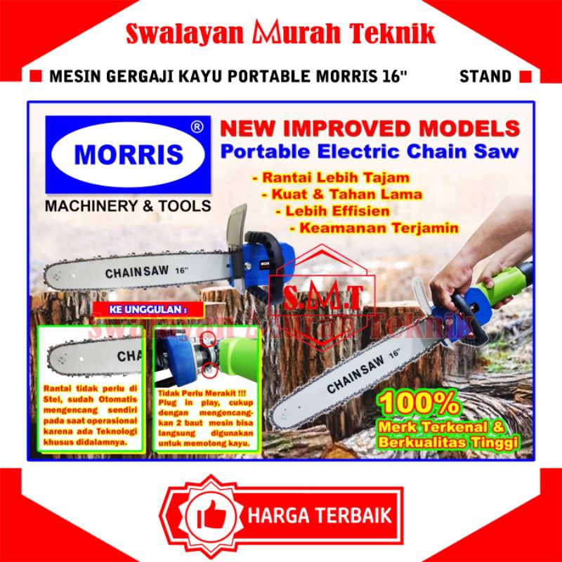 Adaptor Mini Chain Saw MORRIS 16&quot; 40cm Dudukan Chainsaw Stand Mesin Gerinda New Design