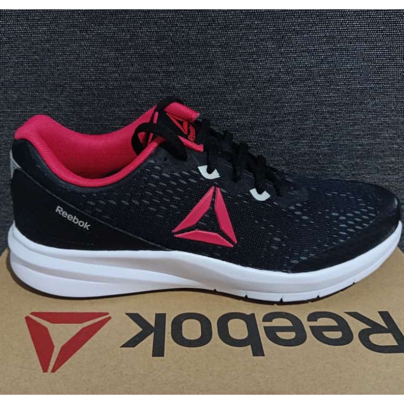 Sepatu Olahraga Cewek Original Reebok Running Course Warna Hitam Mix Pink